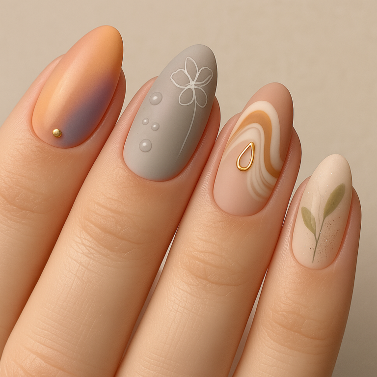 Earthy tone for sommer nails designe